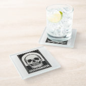 Memento Mori Skull Art Glazen Onderzetter (Schuin)