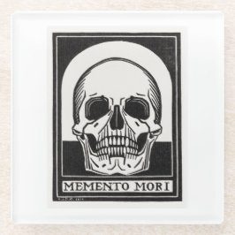 Memento Mori Skull Art Glazen Onderzetter