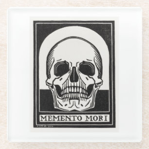 Memento Mori Skull Art Glazen Onderzetter