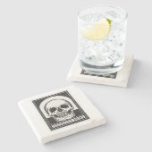 Memento Mori Skull Art Stenen Onderzetter (Zijkant)