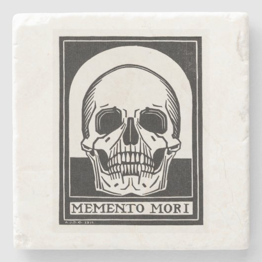 Memento Mori Skull Art Stenen Onderzetter (Voorkant)