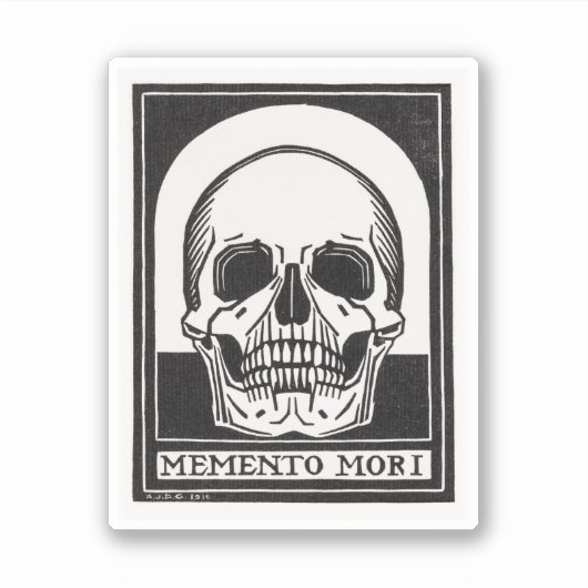 Memento Mori Skull Art Sticker (Voorkant)