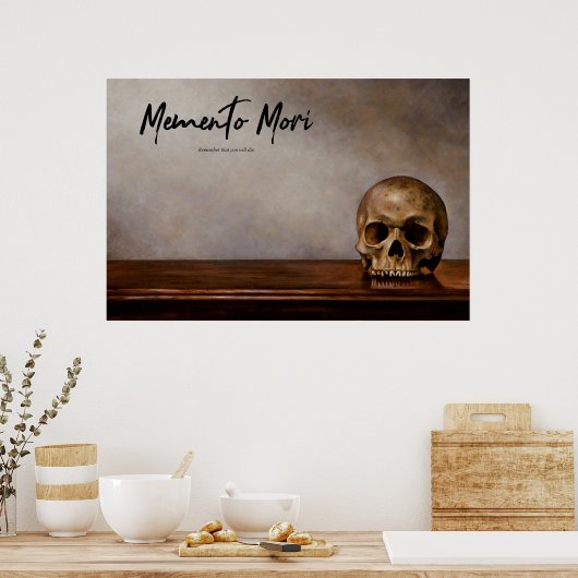 Memento Mori - Skull op Table Poster (Keuken)