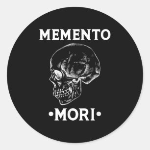 Memento Mori Skull Stoicism Philosophy Ronde Sticker