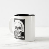Memento Mori Skull Tweekleurige Koffiemok (Voorkant links)