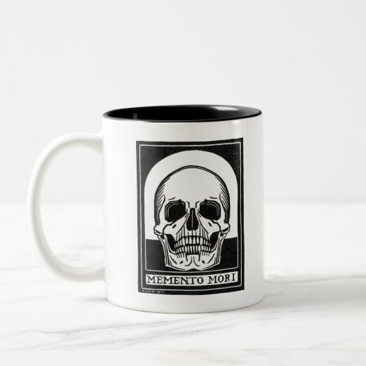 Memento Mori Skull Tweekleurige Koffiemok (Links)