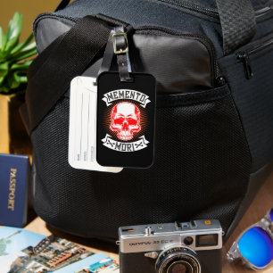 Memento Mori Skull Uw tijd zal komen Bagagelabel