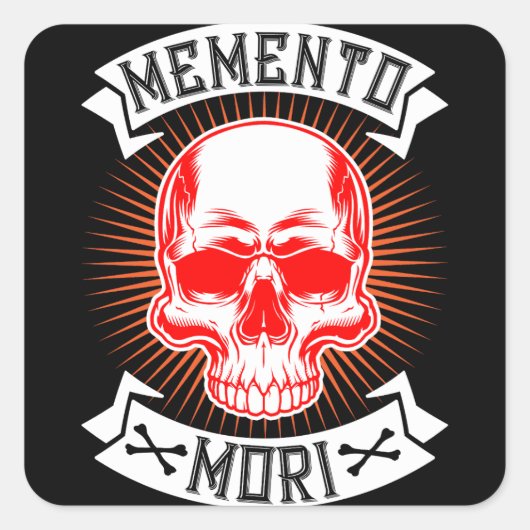 Memento Mori Skull Uw tijd zal komen Vierkante Sticker (Voorkant)