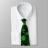 Memento Mori Skulls Groen Stropdas (Gebonden)