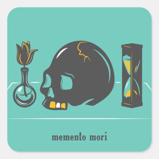 Memento Mori-Stickers Vierkante Sticker (Voorkant)