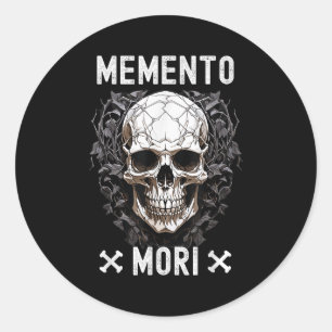 Memento Mori Stoic Mortivity Filosofy Q Ronde Sticker