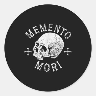 Memento Mori Stoic Onthoud Doodschedel Botten Tatt Ronde Sticker