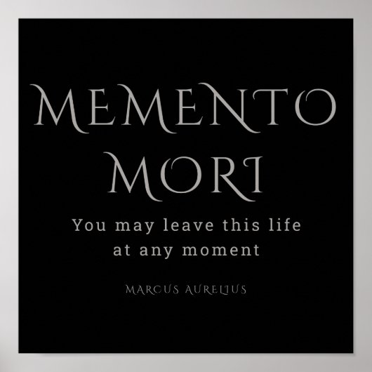 Memento Mori, Stoicisme, Marcus Aurelius Poster (Voorkant)