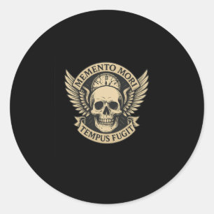 Memento Mori Tempus Fugit Latijn Stoïcijns Quote L Ronde Sticker