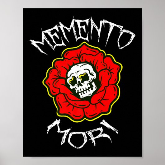 Memento Mori Traditioneel Tattoo Bloem & Sched Poster (Voorkant)