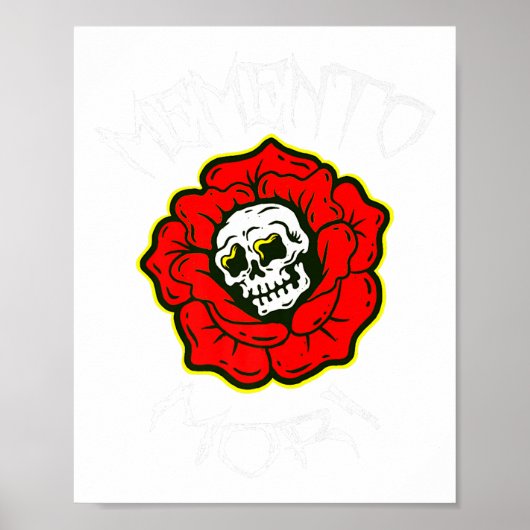 Memento Mori Traditioneel Tattoo Bloem & Sched Poster (Voorkant)
