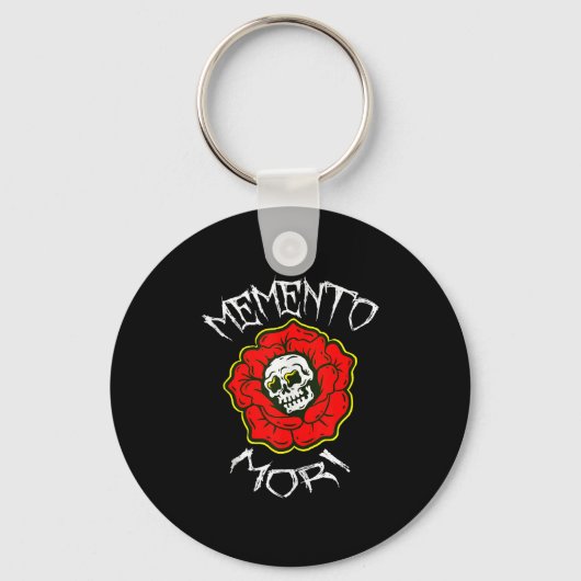 Memento Mori Traditioneel Tattoo Bloem & Sched Sleutelhanger (Voorkant)