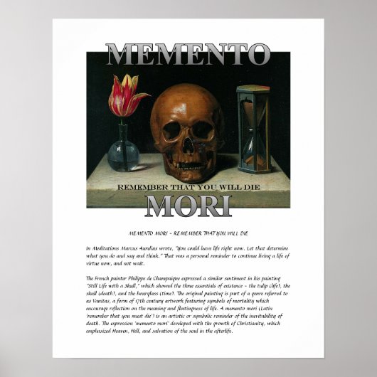 Memento Mori - Vergeet niet dat je Poster zult ste (Voorkant)