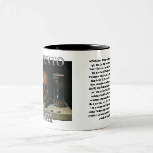 Memento Mori - Vergeet niet dat je zult sterven Tweekleurige Koffiemok (Center)