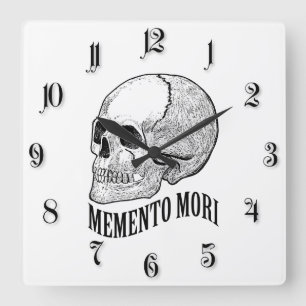 Memento mori vierkante klok