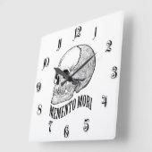 Memento mori vierkante klok (Hoek)