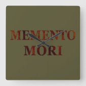 Memento mori vierkante klok (Voorkant)