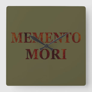 Memento mori vierkante klok
