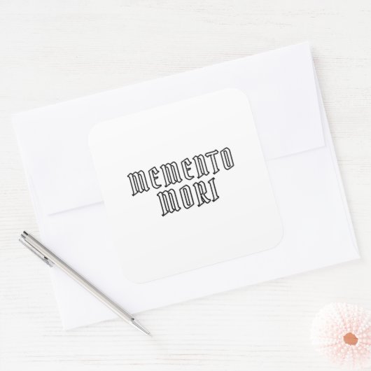 Memento Mori Vierkante Sticker (Envelop)