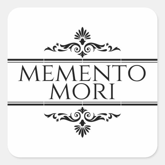 Memento Mori Vierkante Sticker (Voorkant)