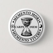 memento mori vivere ronde button 5,7 cm (Voorkant)