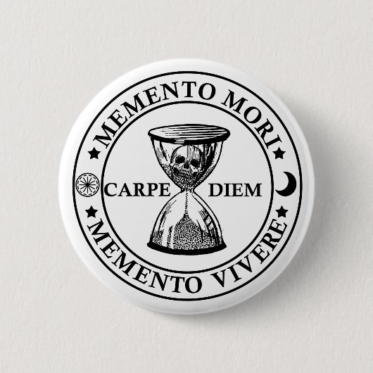 memento mori vivere ronde button 5,7 cm (Voorkant)