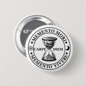 memento mori vivere ronde button 5,7 cm (Voorkant /achterkant)