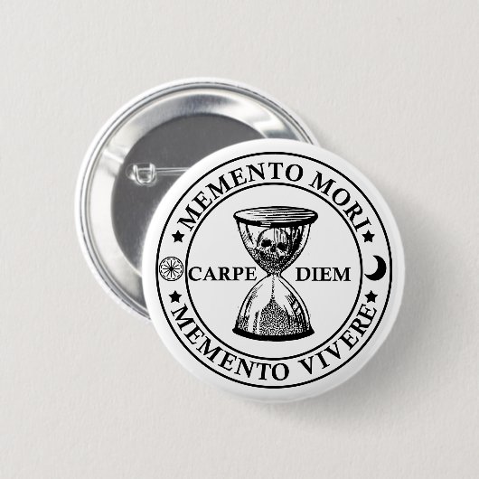 memento mori vivere ronde button 5,7 cm (Voorkant /achterkant)