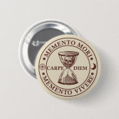 memento mori vivere ronde button 5,7 cm (Voorkant /achterkant)