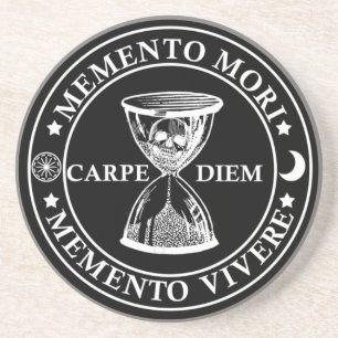 memento mori vivere zandsteen onderzetter