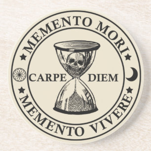 memento mori vivere zandsteen onderzetter