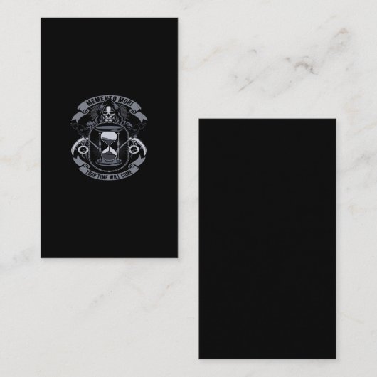 memento mori your time will come visitekaartje (Voorkant / Achterkant)