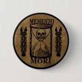 memento mori zandloper ronde button 5,7 cm (Voorkant)