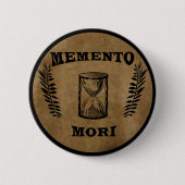 memento mori zandloper ronde button 5,7 cm (Voorkant)
