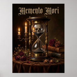 Memento Mori Zandloper Schedel Vanitas Donker Poster