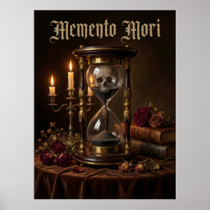 Memento Mori Zandloper Schedel Vanitas Donker Poster
