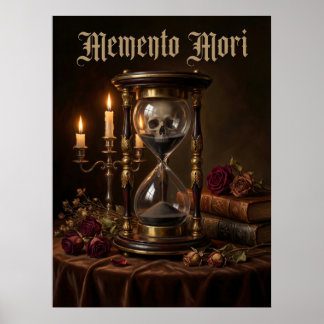 Memento Mori Zandloper Schedel Vanitas Donker Poster