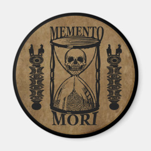 Memento mori zandloperschedel magneet