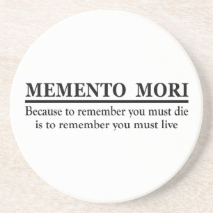 Memento mori zandsteen onderzetter