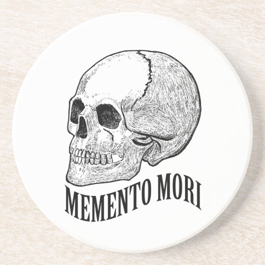 Memento mori zandsteen onderzetter (Voorkant)