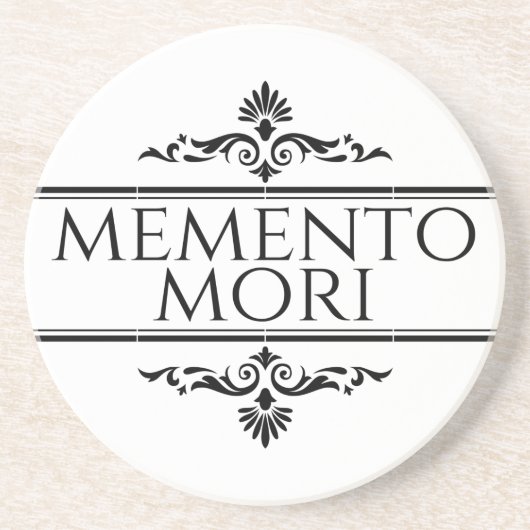Memento Mori Zandsteen Onderzetter (Voorkant)