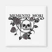 Memento mori zwarte rozen magneet (Voorkant)