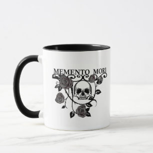 Memento mori zwarte rozen mok