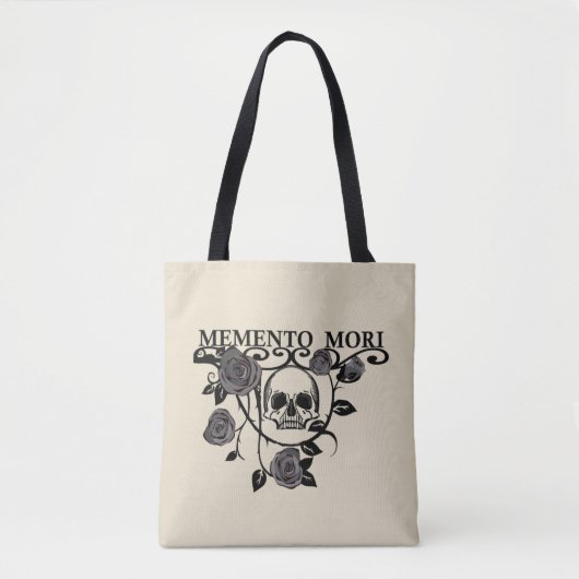Memento mori zwarte rozen tote bag (Voorkant)
