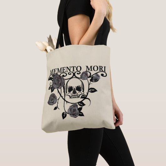 Memento mori zwarte rozen tote bag (Dichtbij)